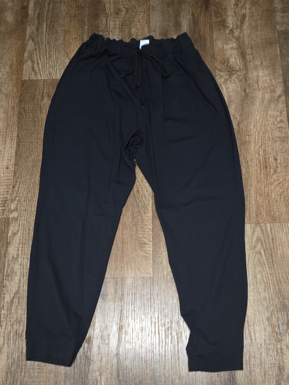 Womens Black Jogger Pants - Casual Drawstring Waist